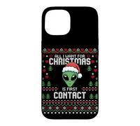 First Contact Alien UFO Christmas Ugly Xmas Sweater Case for iPhone 15