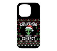 First Contact Alien UFO Christmas Ugly Xmas Sweater Case for iPhone 15 Pro