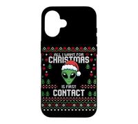 First Contact Alien UFO Christmas Ugly Xmas Sweater Case for iPhone 16