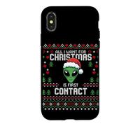 First Contact Alien UFO Christmas Ugly Xmas Sweater Case for iPhone X/XS