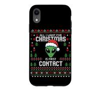 First Contact Alien UFO Christmas Ugly Xmas Sweater Case for iPhone XR