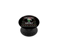 First Contact Alien UFO Christmas Ugly Xmas Sweater PopSockets Adhesive PopGrip