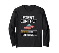 First Contact Loading Funny UFO Alien Design Long Sleeve T-Shirt