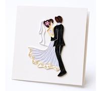 First Dance Handmade Quilling Wedding Card for Bride Groom, Just Married, Engagement, Anniversary Keepsake Card