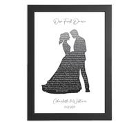 First Dance Lyrics Gift Print - Personalised For 1st Anniversary, Romantic Keepsake for Him or Her, Custom Wedding Song Lyrics, Framed or Unframed Present for 5th, 10th Anniversary Unique Keepsake