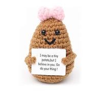 First Day At School Gifts,Positive Doll Crochet Funny Gifts, Emotion Support Handmade Knitted Fruit Animal Toy Cute Plushies