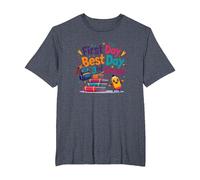 First Day Best Day 3rd Grade Back to School Adventure T-Shirt, Men's Big and Tall, Heather Blue, 4X Tall