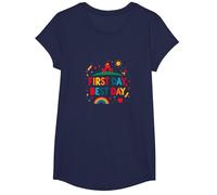 First Day Best Day School Celebration for Kids T-Shirt, Girls, Navy, Large