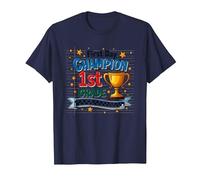 First Day Champion 1st Grade Star Student Trophy T-Shirt, Men, Navy, 6XL