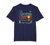 First Day Champion 1st Grade Star Student Trophy T-Shirt, Men's Big and Tall, Navy, 2X Tall