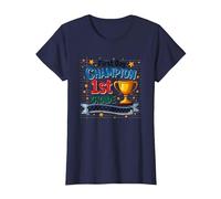First Day Champion 1st Grade Star Student Trophy T-Shirt, Women, Navy, S