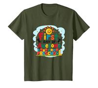 First Day of Awesome Preschool Milestone Celebration T-Shirt, Kids, Olive, 3 Years