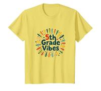 First Day of Fifth Grade 5th Grade Vibes School Gift T-Shirt, Kids, Lemon, 4 Years
