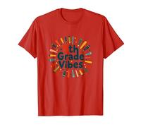 First Day of Fifth Grade 5th Grade Vibes School Gift T-Shirt, Men, Red, M