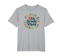 First Day of Fifth Grade 5th Grade Vibes School Gift T-Shirt, Men's Big and Tall, Heather Grey, 3X Tall