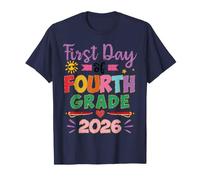 First Day of Fourth Grade 2026 Back to School Cute Girls T-Shirt