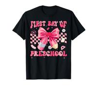 First Day of Pre-K Coquette Bow Pencil Back to School T-Shirt