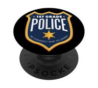 First Day Of School 2025 "1ST GRADE POLICE" Badge PopSockets Adhesive PopGrip
