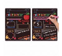 First Day of School Board, First Day and Last Day of School Chalkboard 2Pcs