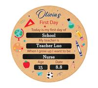 First Day of School Board, My First Day at School Chalkboard, 25x25cm Memo Message Board for Reusable Photo Prop for Kids Nursery Preschool Keepsake Presents