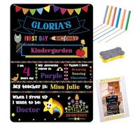 First Day of School Board, My First Day of School Chalkboard, Reusable 1st Day at School Blackboard, Double-Sided First & Last Day of School Sign with Chalk, Photo Frame, Blackboard Eraser