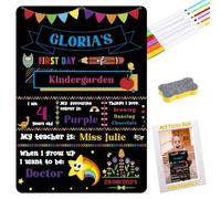 First Day of School Board, My First Day of School Chalkboard, Reusable 1st Day at School Blackboard, Double-Sided First & Last Day of School Sign with Pen, Photo Frame