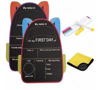 First Day of School Board - My First & Last Day of School Chalkboard Reusable, Back to Class Gifts Supplies Set - Double-Sided Chalkboard, Whiteboard Pens, Cleaning Cloths for Kids & Party Decor
