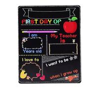 First Day of School Board, My FirstDay of School Chalkboard Reusable First Day of School Blackboard Double-Sided Board,Washable First Day and Last Day of School Chalkboard for Kids