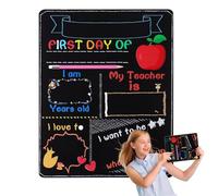 First Day of School Board - Reusable Double-Sided First Day of School Chalkboard for Kids, Cute Wooden Sign for Photos, Perfect Gifts for Kindergarten & Preschool