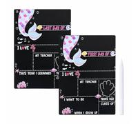 First Day of School Board Reusable Mermaid My First Day and Last Day at School Chalkboard Sign Gifts Double-Sided Back to Kindergarten Blackboard Supplies Decorations