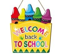 First Day of School Board, Reusable Welcome Back to School Sign, Beautiful Back to School Board, Wood Preschool Signs Kindergarten School Supplies for Kids Girls & Boys (A)