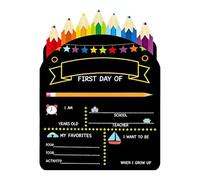 First Day of School Board Sign, First Day of School Board, Pencil Shape Reusable My Firsts and Last Days at Schools Chalkboard Gifts, 1st Days Back to Schools Photo Prop, for Nursery, Kindergarten