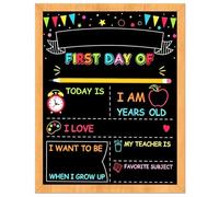 First Day of School Board Sign, My First Day of School Chalkboard, Reusable Back to Schools, Double Sided Milestone Photo Prop, Back to Kindergarten Blackboard Supplies (9.84x11.81 Inches)