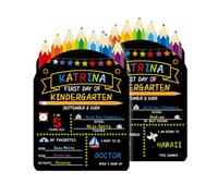 First Day of School Board Sign, Pencil Shape Reusable My First and Last Day at School Chalkboard Gifts Double-Sided Back to Kindergarten Blackboard Supplies (11.81 x 7.87 Inches)