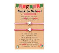 First Day of School Bracelet Back to School Bracelet Mommy and Me Matching Wish Bracelets Set Back to Schools Gifts Stuff Decorations, L, Metal, no gemstone