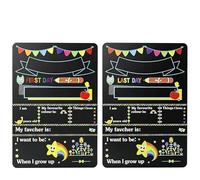 First Day of School Chalkboard, Double-Sided First and Last Day Back to School Board Sign, Reusable Milestone Photo Prop Gift for Boys & Girls, Kids Child Kindergarten Preschool Nursery