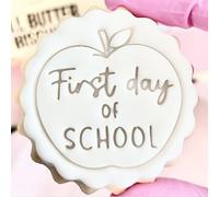 First Day of School Cookie Cutter Apple Fondant Stamp Embosser Biscuits Cupcakes fits All Butter Biscuits Back to School m&s Marks and Spencers Kids School Term Ideas Free Matching Cutter