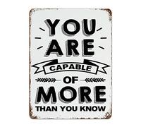 First Day of School Metal Sign you Are Capable of More Than You Know Signs Welcome Back to School Metal Tin Sign Classroom Decor Ancient School Signs for Kids Gifts for Student Teacher 16x12 Inch
