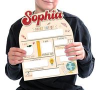 First Day of School sign, Back to School Board with Name Personalized, Dry Erase Photo Props with Writable Name Plate, Gift for Preschool, Kindergarten, Pre-K (Style 1)