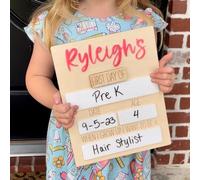 First Day of School Sign,Personalized Back to School Wood Names Board Interchangeable Sign,First and Last Day of Kindergarten Photo Prop,Custom Gift for Kids Boys Girls (20x25cm8 X10)