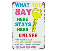 First Day of School Signs What You Say in Here Stays in Here Signs Welcome Back to School Metal Sign Classroom Decor Rainbow Floral Pencil Fun Doodle Ancient School Signs for Kids Teacher 12x8 Inch