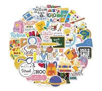 First Day of School Stickers - Pack of 50 | Colourful Stickers for | Stickers for Children | Self-Adhesive Things for | School Stickers