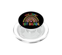First Day Of School Wild About 1st Grade Leopard Rainbow PopSockets PopGrip for MagSafe