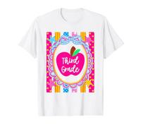 First Day of Third Grade Back to School Bow Teacher Girls Value Graphic T-Shirt, Men, White, M