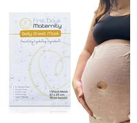 First Days Maternity - Hydrating Belly Sheet Mask, Contains Hyaluronic Acid & Ceramide - Bump Mask Pregnancy Essentials for Tummy - Vegan-Friendly, 100% Cotton - Perfect Mum to be Gifts (Pack of 1)