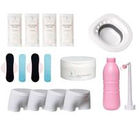 First Days Maternity Postpartum Recovery Bundle, Contains 1 Blue Peri Bottle, 4 Perineal Cold Packs, 1 Witch Hazel Pads Tub, 2 Reusable Gel Packs, 1 Sitz Bath, and 4 Maternity Pants Large (UK 16-20)