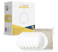 First Days Maternity Reusable Breast Pads, Washable and Reusable Pads for Breastfeeding, Made of Cotton, Absorbent Breast Pads, Large, 18 cm Long, Two Packs (6 Pads in Each Pack)