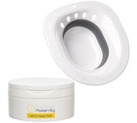 First Days Maternity - Witch Hazel Pads for Postpartum and General Use, 40 Count, 100% Cotton, Flip-lid Tub, Round, 8cm, Made in U.K. (With Sitz Bath)