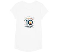 First Double Digit 10 Birthday Festive Celebration T-Shirt, Girls, White, Medium