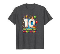 First Double Digit Birthday Celebration 10 Years Old T-Shirt, Men, Dark Heather Grey, XXL